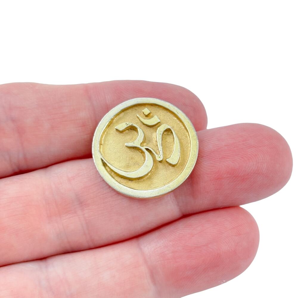 Vintage Gold-Tone Sterling Silver 925 Om Symbol Brooch